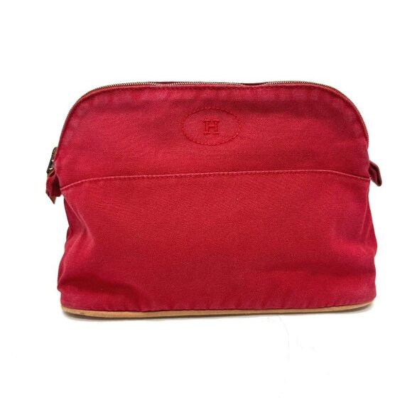 HERMES Bolide pouch 25 Pouch Canvas Red - Picture 1 of 13